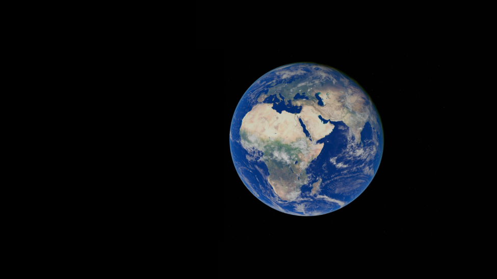 Globe on black background